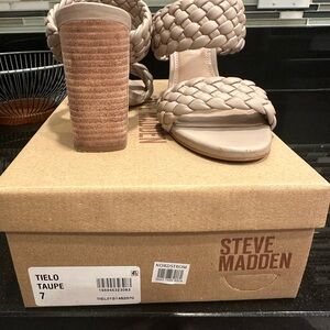 Steve Madden Taupe Braided Heels